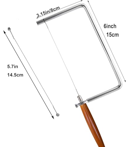6in Cheese Slicer Kit Accessories Kitchen Knife Cheese Cutter Stainless Steel Components DIY for Making Giftable Cheese Cutting Boards with This Cheese Cutter Kit,Wire Cheese Slicer(4Slicer+12Wires)6" - size: 6in
