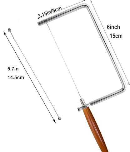 6in Cheese Slicer Kit Accessories Kitchen Knife Cheese Cutter Stainless Steel Components DIY for Making Giftable Cheese Cutting Boards with This Cheese Cutter Kit,Wire Cheese Slicer(4Slicer+12Wires)6" - size: 6in