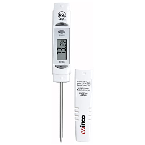 Winco Digital Thermometer, 1-1/4" LCD, 3-1/8" Probe, White