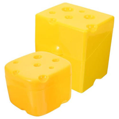 KALLORY 2pcs Airtight Abs Cheese Storage Boxes with Flip Lids Refrigerator Cheese Saver Containers for Sliced and Snacks Kitchen Fresh-keeping Food Storage