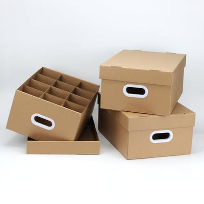5 Pcs Cardboard Mason Jar Storage Box for 32 oz Regular or Wide Mouth Jars Canning Boxes with Handles and Dividers, 12 Cells Mason Jar Organizer Canning Jar Storage Boxes