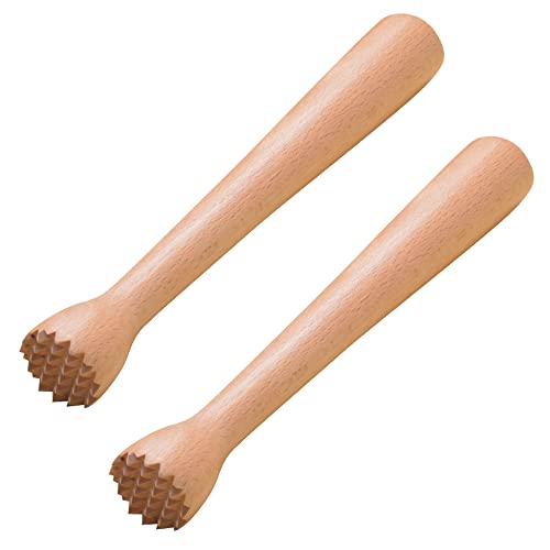 Wooden Muddler for Cocktails 10 Inches, Drink Muddler for Home and Bar, Sturdy Wood, Professional Bar Tool for Mojitos, Fruit Drinks, Set of 2 - color: 2pack