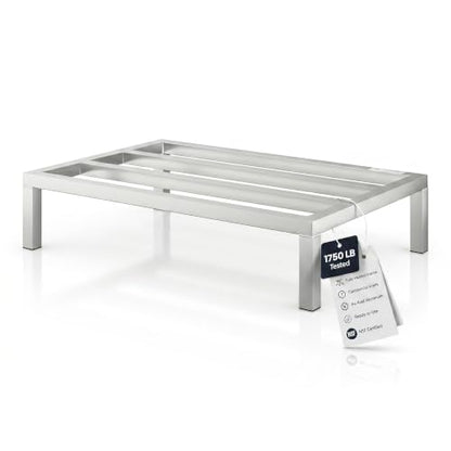 36" x 24" x 8" Aluminum Dunnage Rack – Heavy Duty Floor Storage Stand, NSF for Commercial Use - size: 36"W x 24"D x 8"H