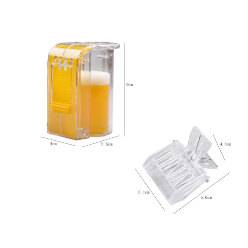 5 Pieces Queen Bee Cage Catcher Clip Plastic Queen Catcher Bee Queen Marking Catcher Queen Bee Marking Cage Queen Catching Tool with 1 Pcs Queen Bee Marking Bottle, Clear