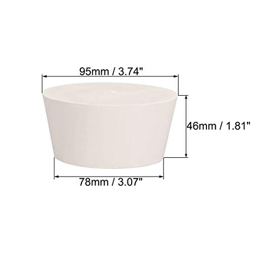 uxcell White Tapered Shaped Solid Rubber Stopper for Lab Tube Stopper Size 79-90mm 1pcs - size: 78x95x46mm