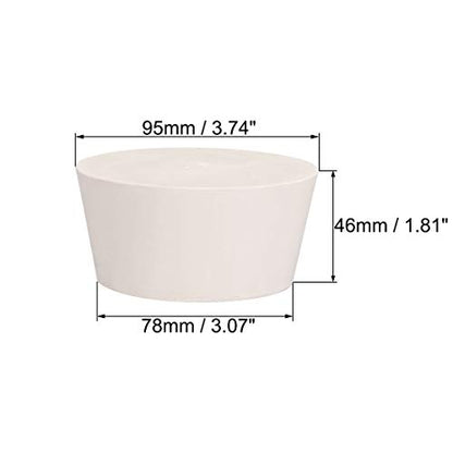 uxcell White Tapered Shaped Solid Rubber Stopper for Lab Tube Stopper Size 79-90mm 1pcs - size: 78x95x46mm