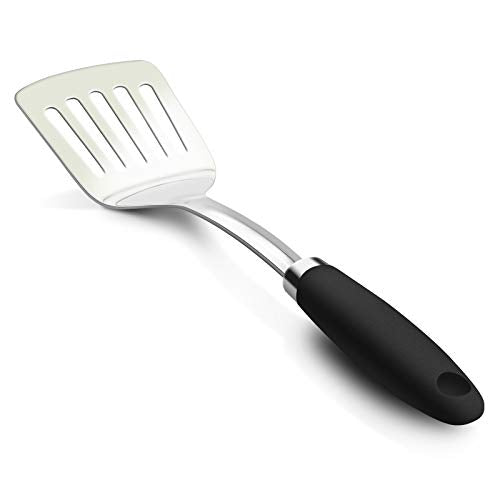 Stainless Steel Slotted Turner Spatula, Metal Spatula for Cast Iron & Stainless Steel Pans, Thin Edge Kitchen Turner for Eggs, Pancakes, Burgers, Dishwasher Safe - color: A-Turner Spatula