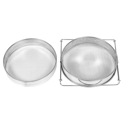 Stainless Steel Double Layer Honey and Flour Sifter, Fine Mesh Manual Food Strainer for Kitchen Baking and Beekeeping, Portable Handheld Flour Sifting Tool