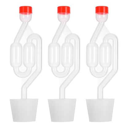 Zerodeko 3pcs S-shaped Airlock Fermentation Kit Airlocks with 8mm Hole Stoppers for Home Brewing Wine Beer and Pickling Fermenting Accessories