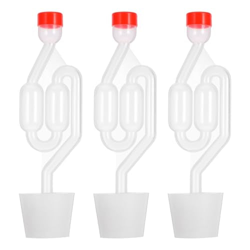 Zerodeko 3pcs S-shaped Airlock Fermentation Kit Airlocks with 8mm Hole Stoppers for Home Brewing Wine Beer and Pickling Fermenting Accessories
