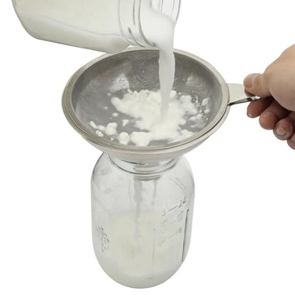 serinar Stainless Steel Large Funnel with Filter (5.7 in. X 1 in. Mouth) with 50 mesh Stainless Steel Food Filter, Metal Funnel for Bottle Filling, Food Funnel for Oil, Juice, Coffee, Honey, Milk