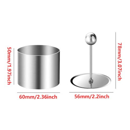 JianLing 1Set Round Cake Stick Moldlings Set Tray Dessert Moldlings Metal Baking Cutter Small Box Packaging Silver For Making Cheese Bricks and Rice Balls