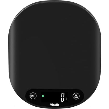 Vitafit 33lb/15kg Digital Food Scale in High Precision 0.1oz/1g, Our Own Kitchen Scale Professional Factory Since 2001, Home and Kitchen Essentials for Cooking and Baking, LED, 3*AAA Batteries, Black - color: Black