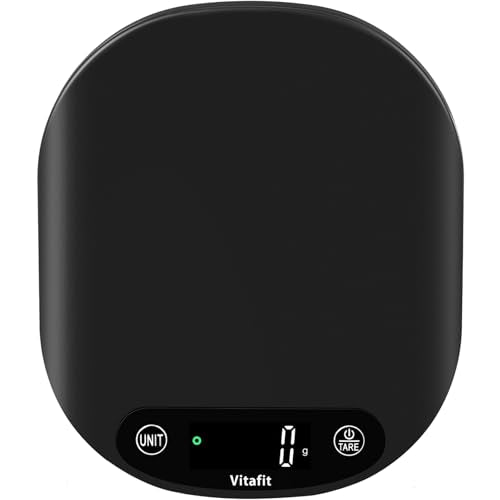 Vitafit 33lb/15kg Digital Food Scale in High Precision 0.1oz/1g, Our Own Kitchen Scale Professional Factory Since 2001, Home and Kitchen Essentials for Cooking and Baking, LED, 3*AAA Batteries, Black - color: Black