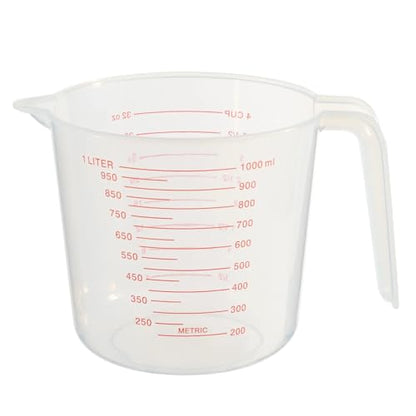 Professional Kitchen Measuring Cup, 4-Cup/32oz Capacity, Clear BPA-Free Plastic, Dual Scale Markings, Microwave Safe with Easy-Pour Spout and Ergonomic Handle for Cooking and Baking