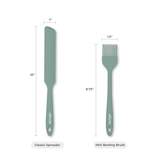 Elihome Mini Silicone Basting Pastry Brush, Cooking Brush for Oil Sauce Butter Marinades, Food Brushes for BBQ Grill Kitchen Baking, Baster Brushes Baste Pastries Cakes Meat Desserts, Food Grade, Sage - color: Sage Green