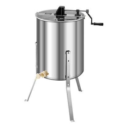 VEVOR Honey Extractor, 4/8 Frame Manual Honey Extractor with Transparent Lid, Stainless Steel Honeycomb Drum Spinner with Height Adjustable Stand, Honeycomb Extraction Equipment for Beekeeping - style: 8 Frame Rack(4 Deep Frames)