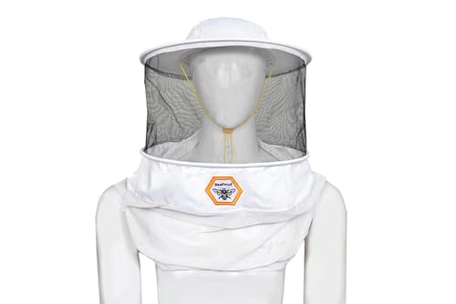 Beekeeping Veil Hat for Beekeepers 360° Protective High Visibility Mesh Breathable Ventilated Design Secure Elastic Fit (BP-106 White-2 Pack Veils) - color: White, size: 2-pack