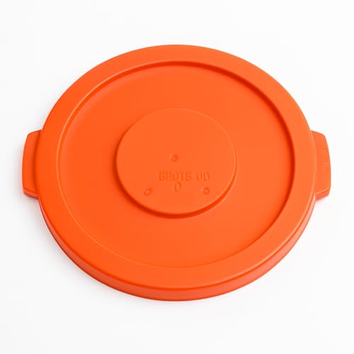 Plastic Round Lid For Trash Can/Ingredient Bin Trash Can Lid Trash Can Lid Hat Outdoor Trash Can Lids (Orange, 44 Gallon) - color: Orange, size: 44 Gallon
