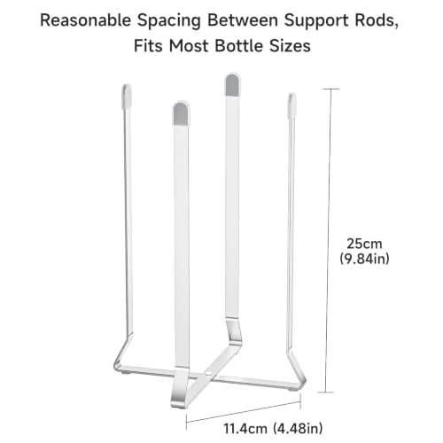 Foldable Water Bottle Drying Rack, Stainless Steel Tumbler Dryer Stand for Kitchen Counter, Multifunctional Space-Saving Cup Drainer for Bottles, Baby Bottles, Glasses & Reusable Bag (Silver, 1PC)