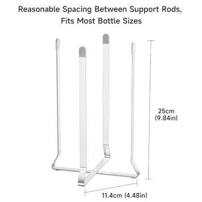 Foldable Water Bottle Drying Rack, Stainless Steel Tumbler Dryer Stand for Kitchen Counter, Multifunctional Space-Saving Cup Drainer for Bottles, Baby Bottles, Glasses & Reusable Bag (Silver, 1PC)