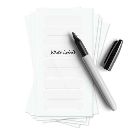 ThreeKin Waterproof Labels for Bottles and Containers - Custom Stickers - All-Purpose and Personalizable - Dishwasher, Freezer and Microwave Safe - BPA-Free - USA-Owned (White, 72pcs) - color: White, size: 72 pcs