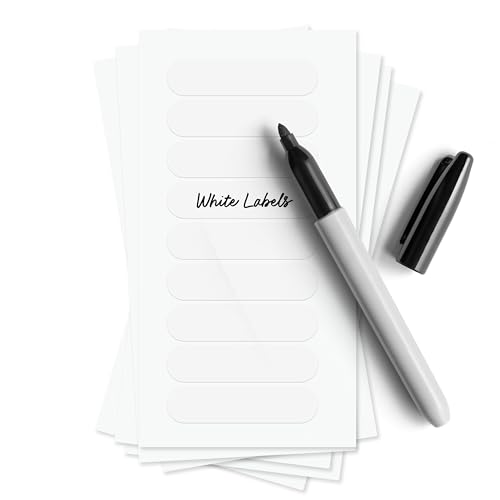 ThreeKin Waterproof Labels for Bottles and Containers - Custom Stickers - All-Purpose and Personalizable - Dishwasher, Freezer and Microwave Safe - BPA-Free - USA-Owned (White, 72pcs) - color: White, size: 72 pcs