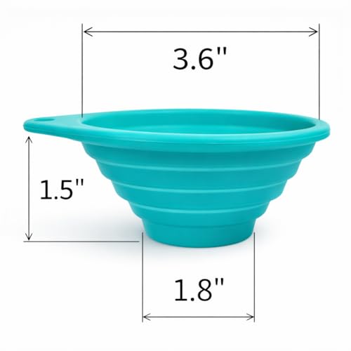 Ultra Fine Mesh Strainer, Collapsible, Small 4 Inch Silicone Funnel with 316 Stainless Steel Sieve, Tea Strainer for Loose Leaf Tea, Pour Over Coffee, Wine, Cocktails for Kitchen, Travel, Camping, RV