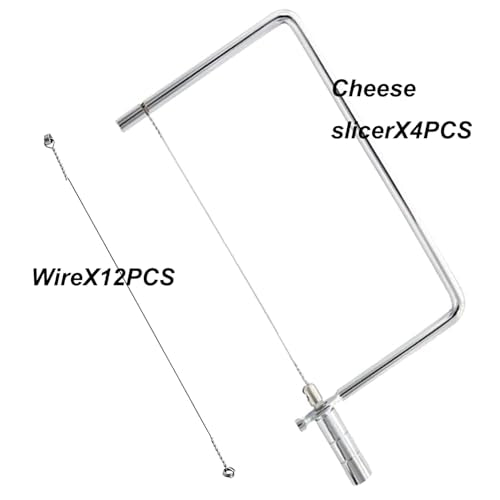 Cheese Slicer Accessories Kitchen Knife Marble Board Cheese Cutter Stainless Steel Components - Great for Making Giftable Cheese Cutting Boards with This Cheese Slicer Kit,6inch(4Slicer+16Wires)