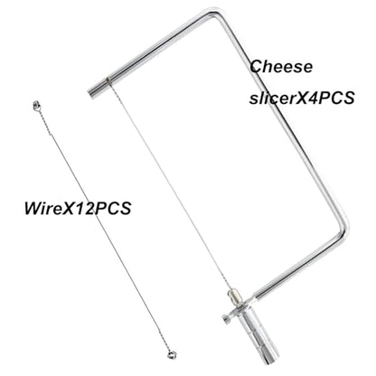 Cheese Slicer Accessories Kitchen Knife Marble Board Cheese Cutter Stainless Steel Components - Great for Making Giftable Cheese Cutting Boards with This Cheese Slicer Kit,6inch(4Slicer+16Wires)