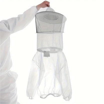 Mosquito Suits For Adult 2Pcs Breathable & Durable Men's Beekeeper Suit - Professional Transparent Protective Jacket with Hooded Veil for Safe Beekeeping