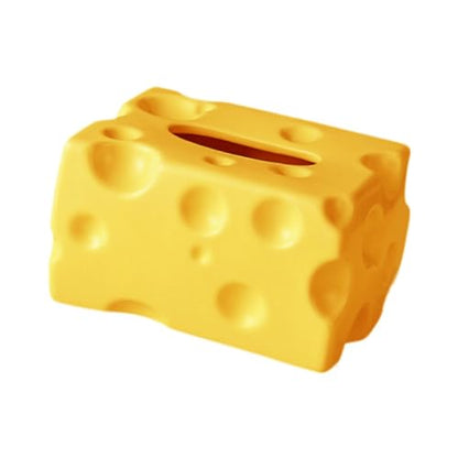 Tissue Dispenser Box Tissue Box Cover Cheese Shaped Tissue Paper Storage Holder Art Ceramic Tissue Box for Restaurant Kitchen, Yellow - color: Yellow