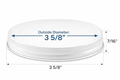 89mm (3.5") White Steel Lid – Food-Grade, Leak-Resistant 89/400 Cap for Wide-Mouth Glass Jars (3 Pack, Jars Not Included) | The Kombucha Company - color: White, size: Steel