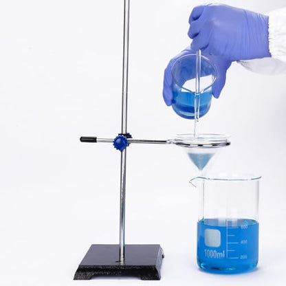 Labasics 2-Pack Glass Heavy Wall Funnel Borosilicate Glass Funnel, Short Stem 100 mm Diameter, 100 mm Stem Length - size: 100 mm Diameter and 100 mm Stem