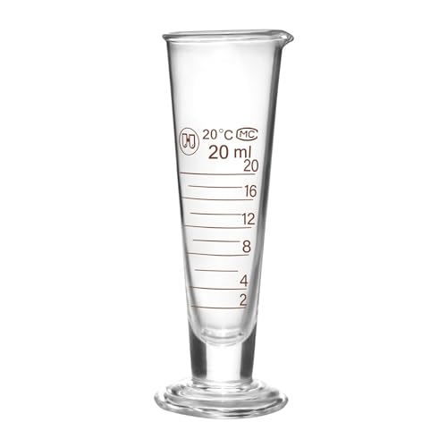 Professional Lab Graduated Measuring Cup with Spout 25ml Wide Mouth Glass Conical Beaker Thickened Borosilicate Beaker Heat Resistant (25ml) Transparent - size: 25ml