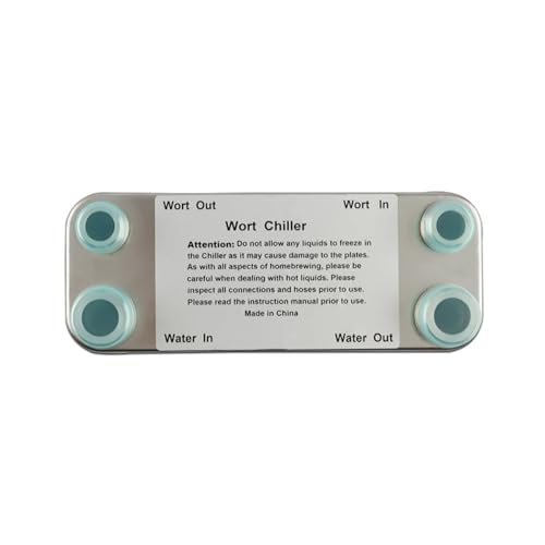 60 Plate Wort Chiller,Stainless Steel 304 Garden Hose Thread Plate,Homebrewing Plate Heat Exchanger,3/4 NPT Port