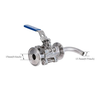 Brewing Equipment 1.5 Inch Tri Clamp Ball Valve & Racking Arm Pick-up Tube Stainless Steel 304 Homebrew Boil Kettle Conical Fermenter Parts Brewing Equipment