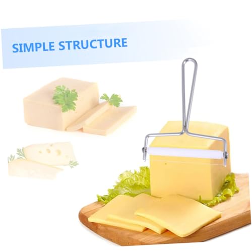 2Pcs Stainless Steel Cheese Slicer Set Wire Handle Efficient Cream Cutter and Butter Scraper for Kitchen and Bakery Use - color: Silver