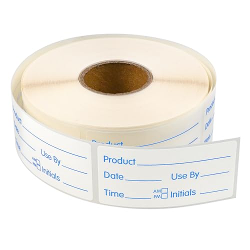 L LIKED 500 Stickers Use by 1 x 2 Inch Blue Dissolvable Food Storage Labels for Containers - color: Blue