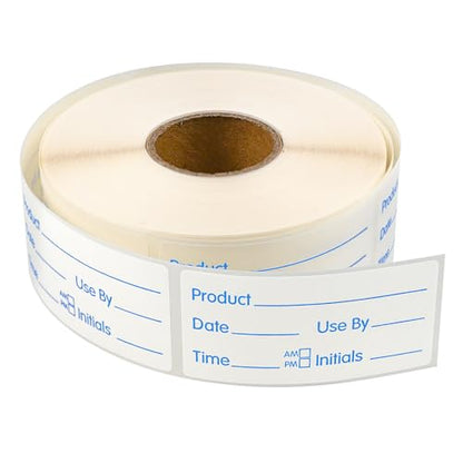 L LIKED 500 Stickers Use by 1 x 2 Inch Blue Dissolvable Food Storage Labels for Containers - color: Blue