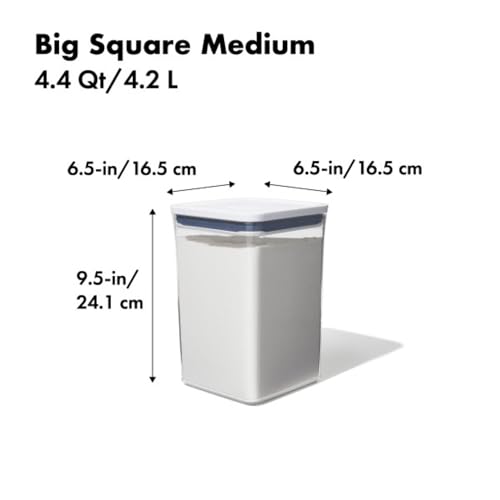 OXO, Good Grips Pop Container - 4.4 Qt/, Airtight Food Storage Containers, 142 Fl Oz - color: White, size: 4.4 Qt