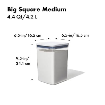 OXO, Good Grips Pop Container - 4.4 Qt/, Airtight Food Storage Containers, 142 Fl Oz - color: White, size: 4.4 Qt