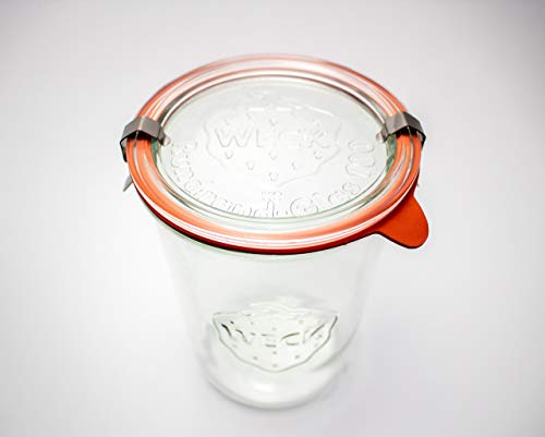 Weck Canning Jars 743 - Weck Mold Jar made of Transparent Glass - Eco-Friendly - Food Storage Container with Lid Airtight - 3/4 Liter Tall 1 Jar with Lid and Rubber Gasket