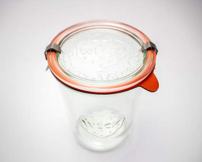 Weck Canning Jars 743 - Weck Mold Jar made of Transparent Glass - Eco-Friendly - Food Storage Container with Lid Airtight - 3/4 Liter Tall 1 Jar with Lid and Rubber Gasket