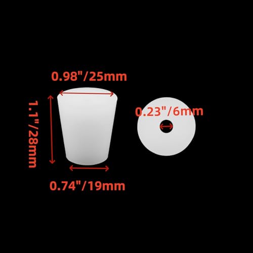 10Pcs Silicone Stoppers,Standard 4# Rubber Stopper Bungs with 6 mm Aperture Single-Hole for Flask, Plug Holes, Lab - size: 4#