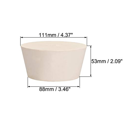 uxcell White Tapered Shaped Solid Rubber Stopper for Lab Tube Stopper Size 89-106mm 1pcs - size: 88x111x53mm