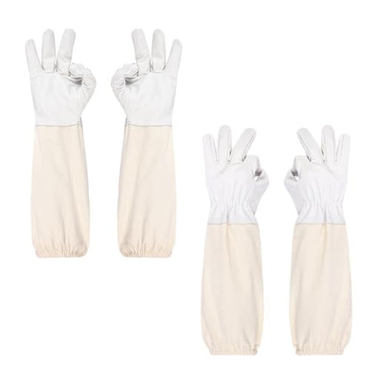 2 Pairs Beekeeping Gloves - Thickened Goatskin Bee Gloves for Men Women - Beekeeping Supplies - size: X-Large