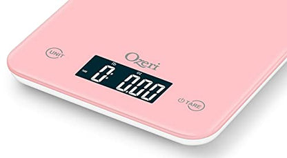Ozeri Touch Professional Digital Kitchen Scale (12 lbs Edition) in Tempered Glass - color: Crystal Rose