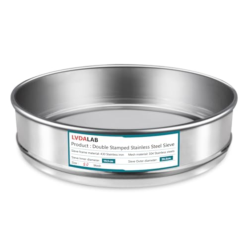 304 Stainless Steel Mesh Lab Sieve, 80 Mesh (0.2mm) Aperture Test Sieve, 7.9Inch(20cm) Diameter Economy Standard Analysis Sample Test Sieves for Industrial Laboratory Homes - size: 80Mesh(0.2mm)/Ф7.9in