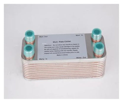 Female Thread Plate Wort Chiller Version 20 Plates Wort Chiller x 1/2" NPT Garden Hose Thread Plate Heat Exchanger Stainless Steel 304
